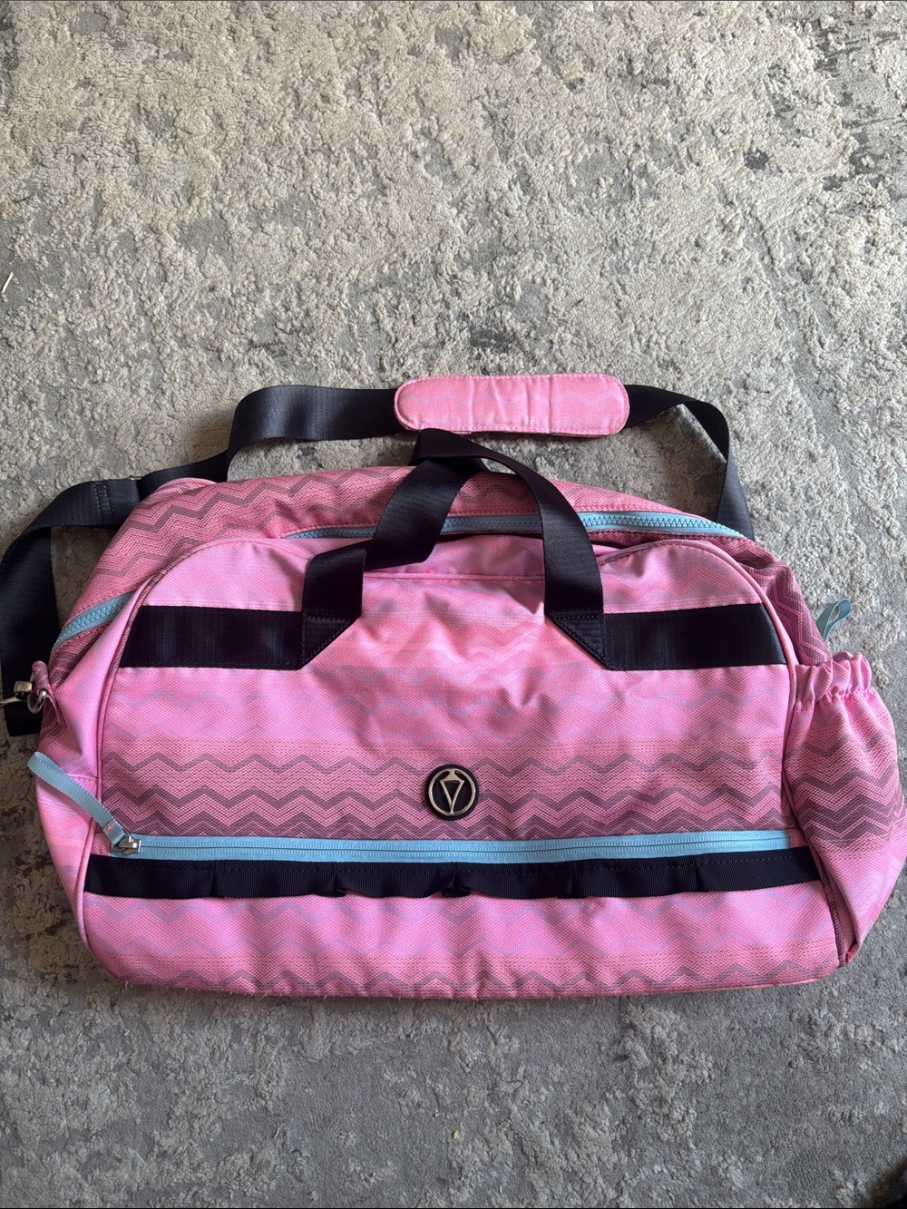 Ivivva by Lululemon gym bag Women's Pink Chevron Travel Duffel Bag by